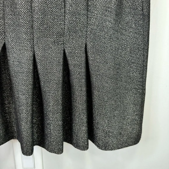 Valentino Roma Grey Wool Pleated Pencil Skirt Size 42/6 - Picture 10 of 16